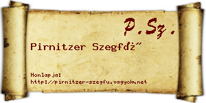 Pirnitzer Szegfű névjegykártya